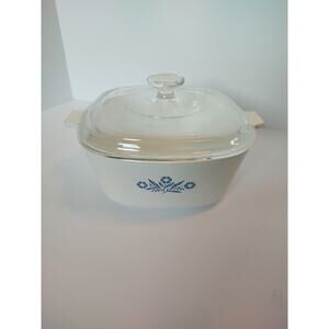 Corning Ware Blue Cornflower Casserole Dish P-2 1/2-B Glass Lid 2.5Qt